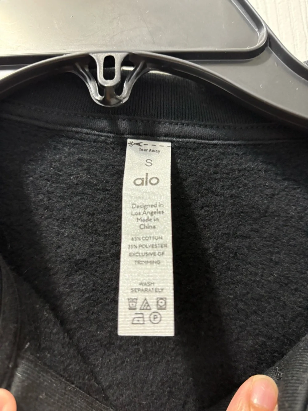 Alo Yoga Polo Henley Pullover Size Small Black NWT